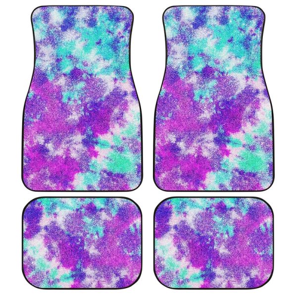 Crumple Tie Dye Car Floor Mats Purple Custom Hippie Car Accessories