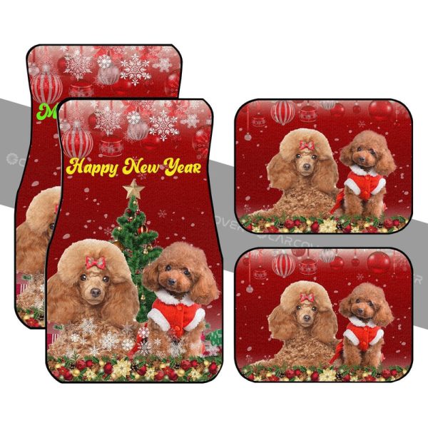 Cute Couple Poodles Car Floor Mats Custom Animal Car Accessories Christmas