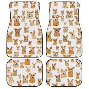 Cute Dog Face Car Floor Mats Custom Pattern Dog Car Accessories