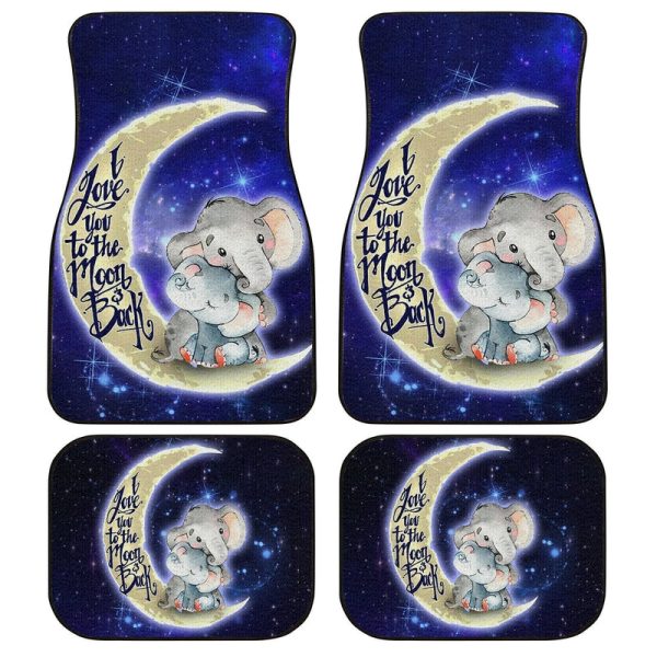 Cute Elephant Car Floor Mats Custom I Love You To The Moon And Back Galaxy Car Accessories