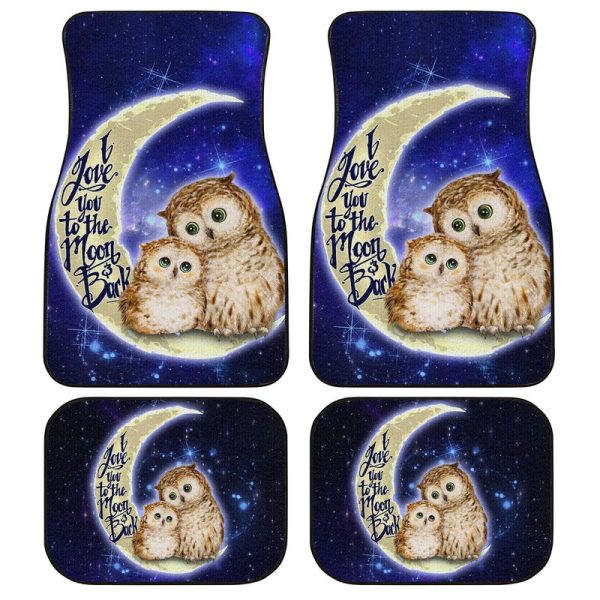 Cute Owl Car Floor Mats Custom I Love You To The Moon And Back Galaxy Car Accessories