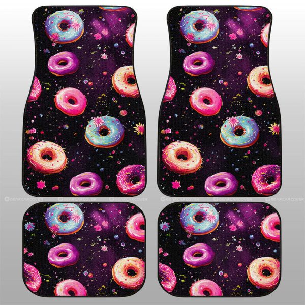 Dark Theme Donuts Car Floor Mats Custom Girly Pattern Car Accessories