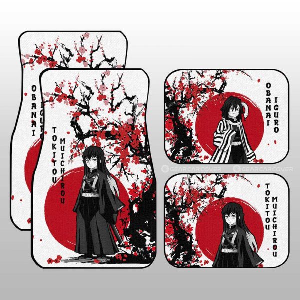 Demon Slayer Anime Car Floor Mats Obanai and Muichiro Car Accessories