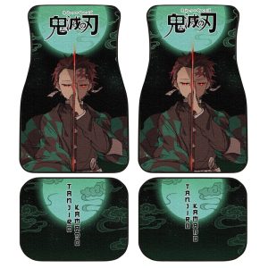 Demon Slayer Tanjiro Car Floor Mats Under Moonlight Custom Anime Car Accessories