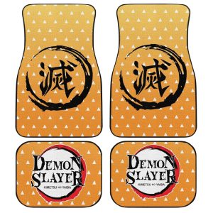 Demon Slayer Zenitsu Uniform Car Floor Mats Custom Anime Car Accessories