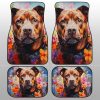 Dog Pitbull Floral Car Floor Mats Custom Car Accessories