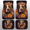 Dog Pitbull Floral Car Floor Mats Custom Car Accessories