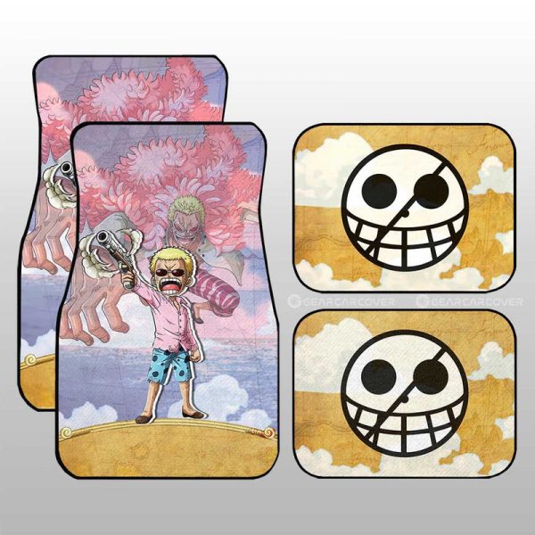 Donquixote Doflamingo Car Floor Mats Custom One Piece Map Anime Car Accessories