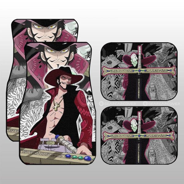 Dracule Mihawk Car Floor Mats Custom Anime One Piece Car Accessories