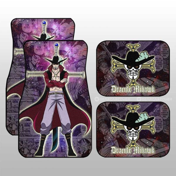 Dracule Mihawk Car Floor Mats Custom Car Accessories Manga Galaxy Style