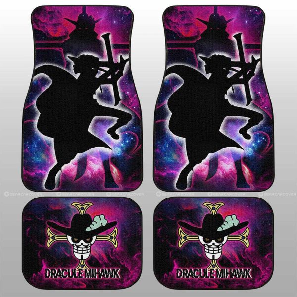 Dracule Mihawk Car Floor Mats Custom Silhouette Style