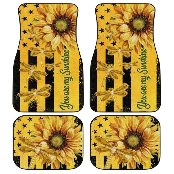 Dragonfly Car Floor Mats Custom Yellow Sunflower Car Accessories