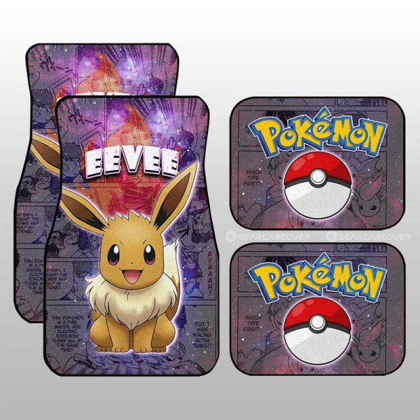 Eevee Car Floor Mats Custom Galaxy Manga Style