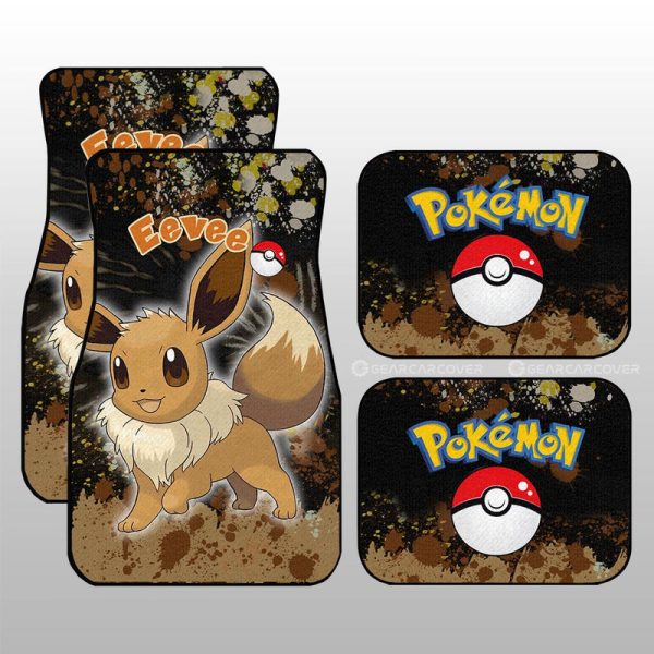 Eevee Car Floor Mats Custom Tie Dye Style Anime Car Accessories