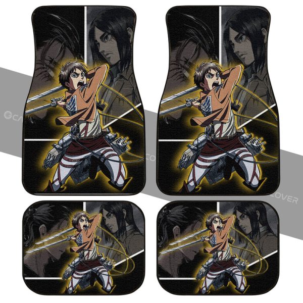 Eren Jeager Car Floor Mats Custom Anime Attack On Titan Car Interior Accessories