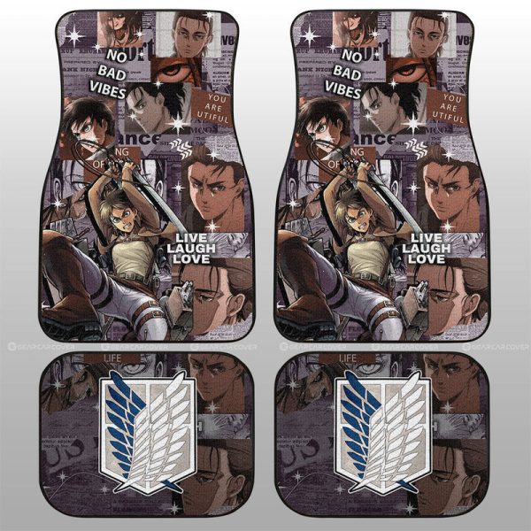 Eren Yeager Car Floor Mats Custom Car Interior Accessories