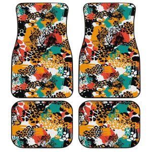 Exotic Leopard Car Floor Mats Custom Animal Skin Print Car Accessories