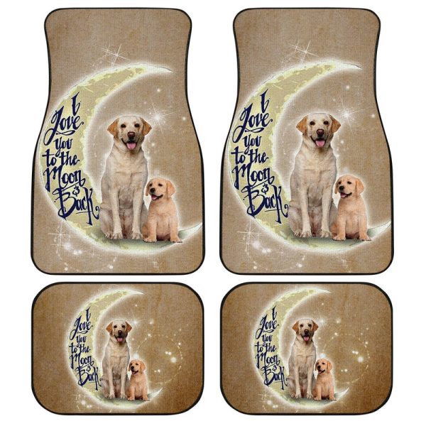 Father And Son Labrador Car Floor Mats Custom I Love You To The Moon And Back Car Accessories