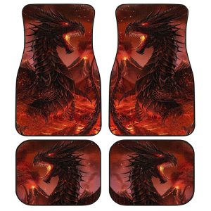 Fire Dragon Car Floor Mats Custom Fantasy Creatures Dragon Car Accessories