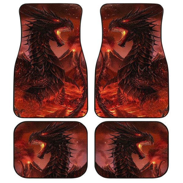 Fire Dragon Car Floor Mats Custom Fantasy Creatures Dragon Car Accessories