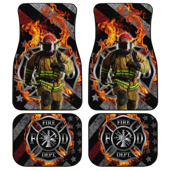 Fireman Car Floor Mats Custom American Firefighter Car Accessories