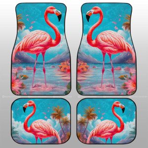 Flamingo Mixed Floral Car Floor Mats Custom Car Accessories