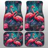 Flamingo Mixed Floral Car Floor Mats Custom Car Accessories