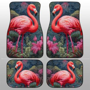 Flamingo Mixed Floral Car Floor Mats Custom Car Accessories