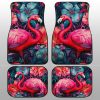 Flamingo Mixed Floral Car Floor Mats Custom Car Accessories