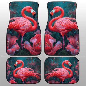 Flamingo Mixed Floral Car Floor Mats Custom Car Accessories