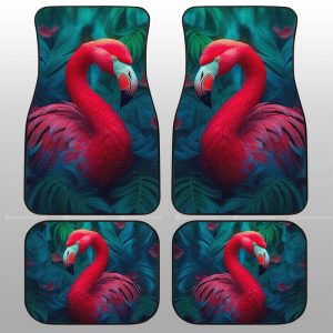 Flamingo Mixed Floral Car Floor Mats Custom Car Accessories