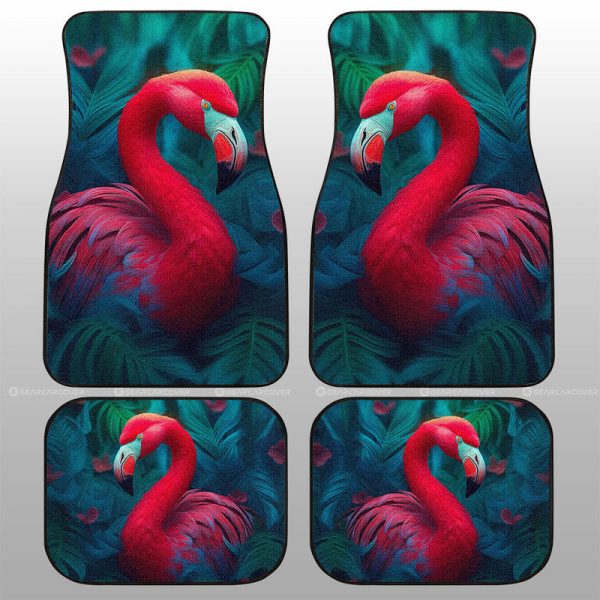 Flamingo Mixed Floral Car Floor Mats Custom Car Accessories