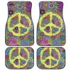 Floral Peace Car Floor Mats Custom Hippie Car Accessories