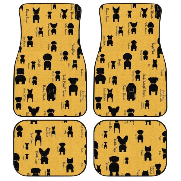 Funny Dogs Car Floor Mats Custom Yellow Pattern Car Accessories