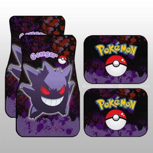 Gengar Car Floor Mats Custom Tie Dye Style Anime Car Accessories