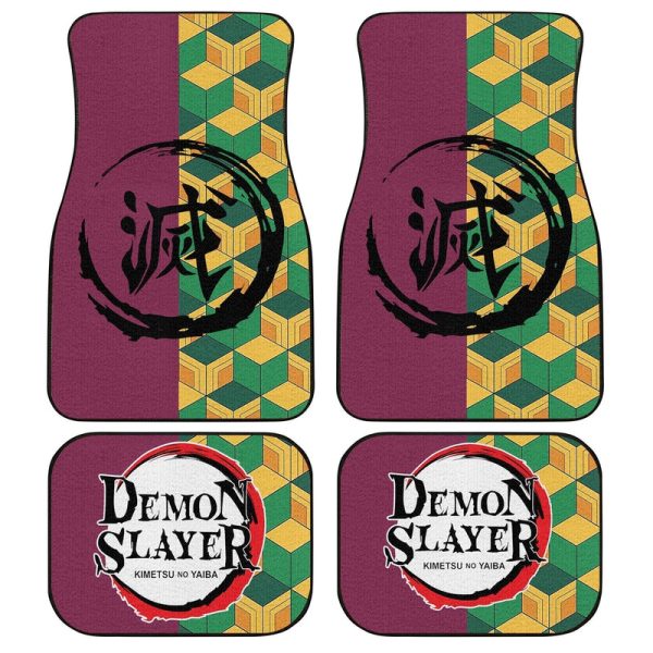 Giyuu Car Floor Mats Custom Uniform Demon Slayer Anime Car Accessories