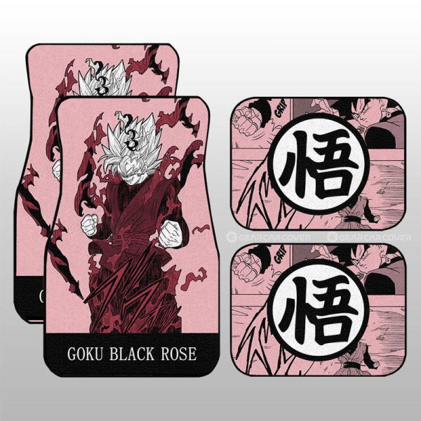 Goku Black Rose Car Floor Mats Custom Dragon Ball Anime Manga Color Style