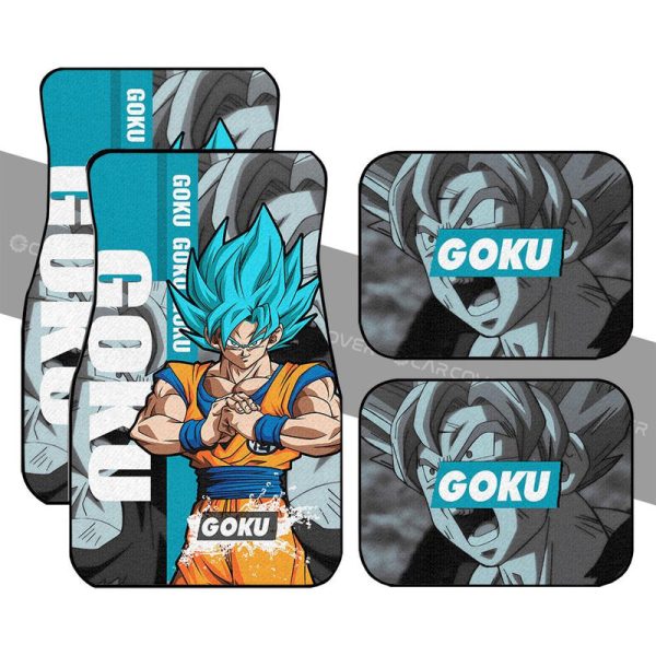 Goku Blue Car Floor Mats Custom Anime Dragon Ball Car Accessories