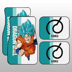 Goku Blue Car Floor Mats Custom Car Accessories For Fans