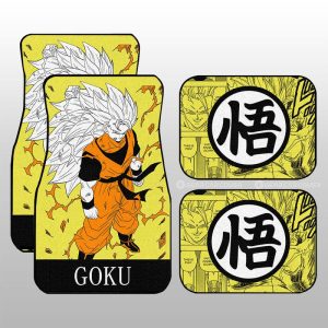 Goku SSJ Car Floor Mats Custom Manga Color Style