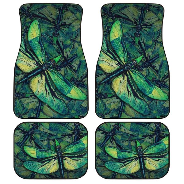 Green Dragonfly Car Floor Mats Custom Car Accessories Gift Idea