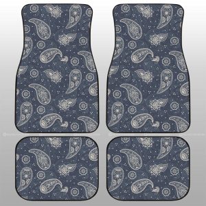 Grey Paisley Pattern Car Floor Mats Custom Car Accessories