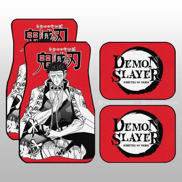 Gyomei Himejima Car Floor Mats Custom Demon Slayer Anime Car Accessories Manga Style For Fans