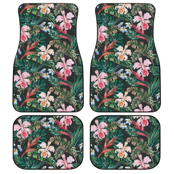 Hawaiian Car Floor Mats Custom Hibiscus Plumeria Flower Car Accessories