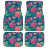 Hawaiian Car Floor Mats Custom Hibiscus Tropical Flower Leaves Car Accessories