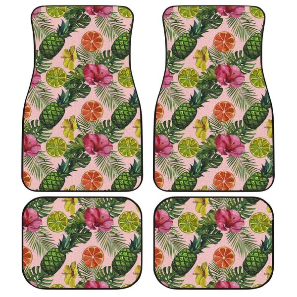 Hawaiian Car Floor Mats Custom Pineaple Tropical Car Accessories