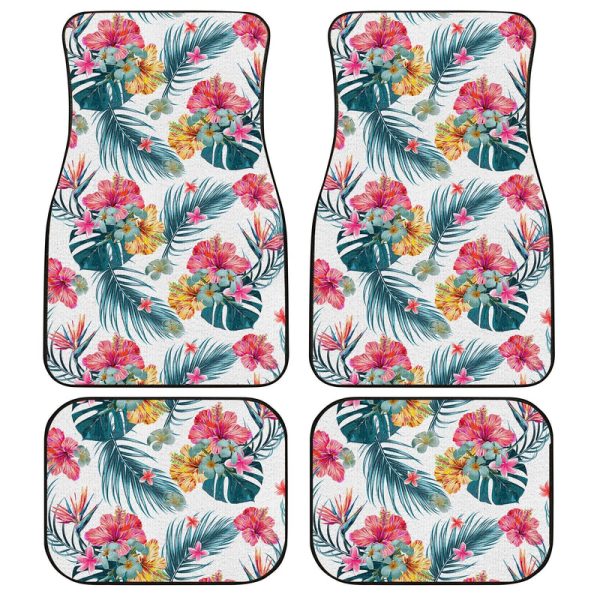 Hawaiian Car Floor Mats Custom Tropical Flowers Car Accessories