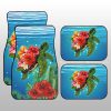 Hibiscus Plumeria Flower Turtle Car Floor Mats Custom Sea Animal Car Accessories