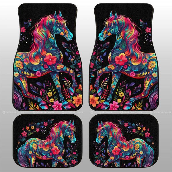 Horse Floral Car Floor Mats Custom Car Accessories