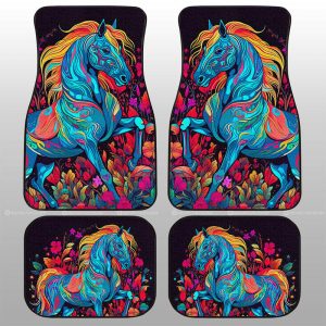 Horse Floral Car Floor Mats Custom Car Accessories